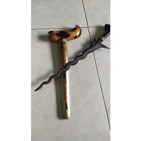 Keris sepuh antik tua dhapur naga sasra atau nogo sosro luk 13 pamor miji timun