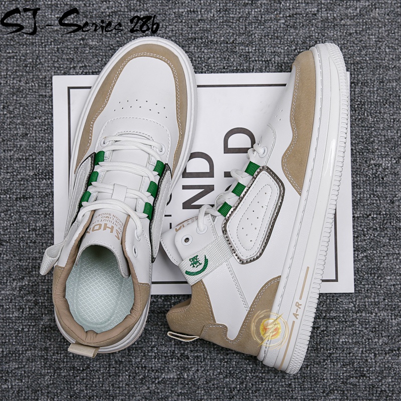 [NOOS] Sepatu Sneakers Boots Tali Fashion Trendy Warna COKLAT Kualitas Import Premium -286