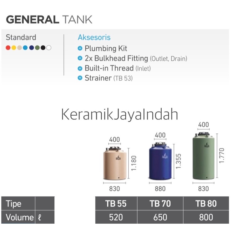 PENGUIN PINGUIN TB55 TB 55 TB70 TB 70 TB80 TB 80 ROTAMOULD 4 R4 TANDON TOREN TANGKI TANKI AIR GENERA