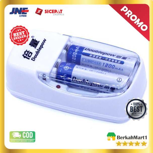 DOUBLEPOW Charger Baterai 2 slot AA/AAA with 2PCS AA 1200mAh - DP-B01