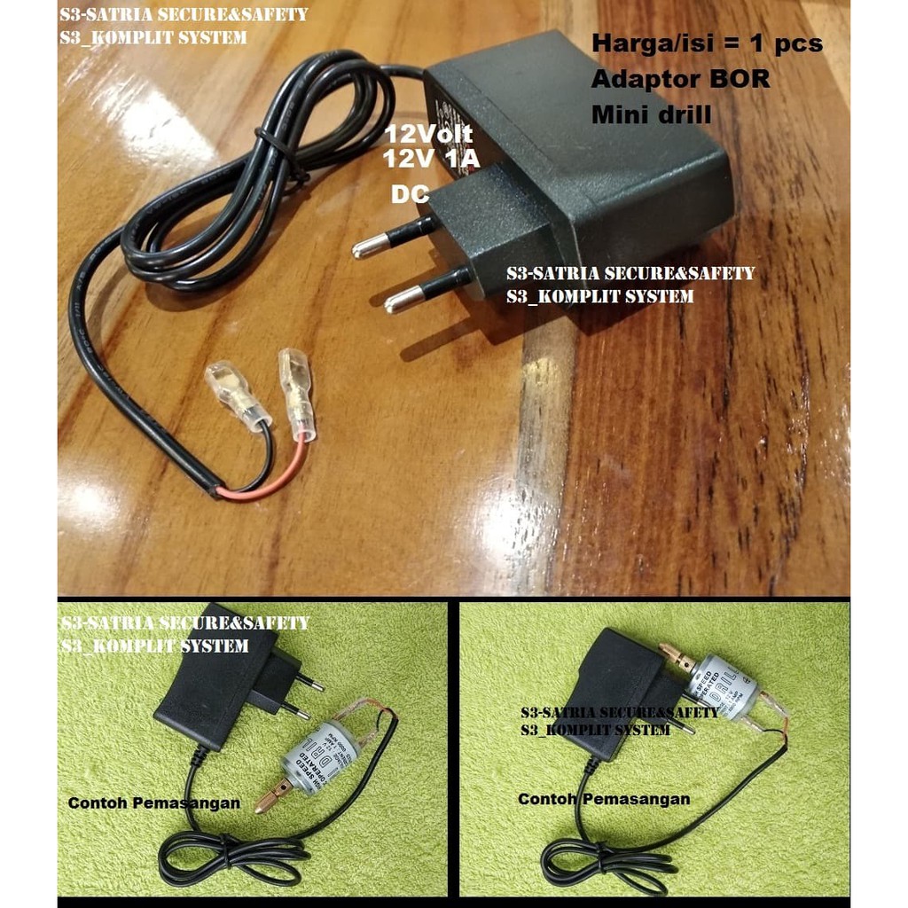 Adaptor Dc 12v BOR Mini Dril PCB drill Khusus motor Dinamo