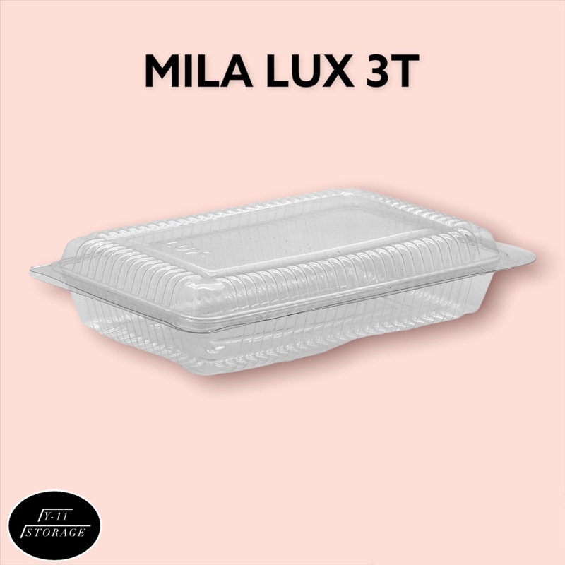 Mika Lux 3T Kotak Plastik Tempat Kue Puding Buah Makanan
