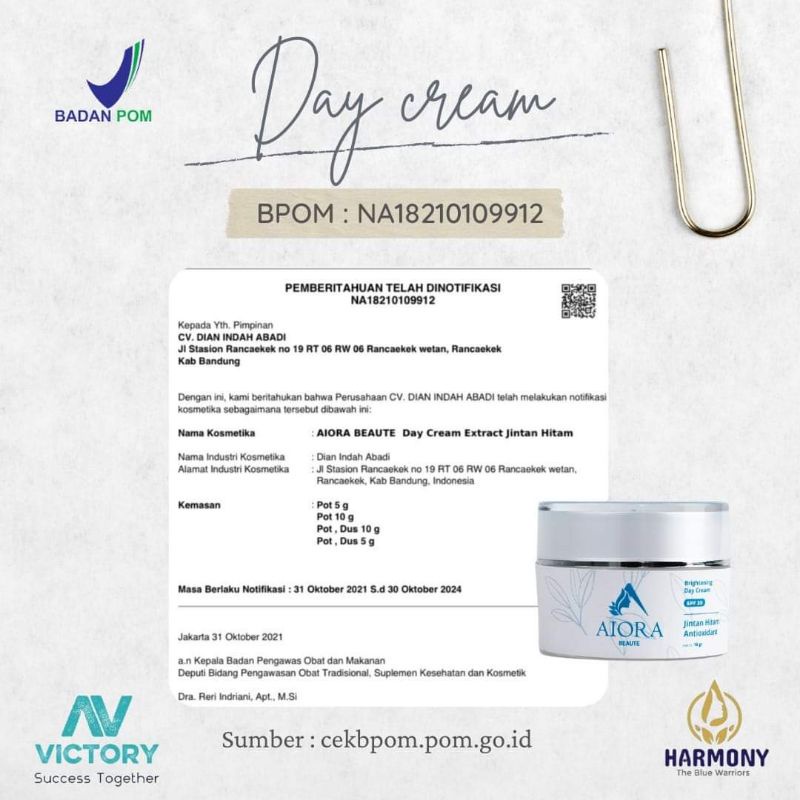 Day cream aiora bikin glowing dg uvA & uvB