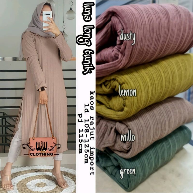 LUNA LONG TUNIK || KAOS RAJUT IMPORT