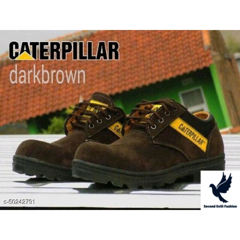SEPATU PRIA Safety Boots CATERPILLAR PENDEK-Brown