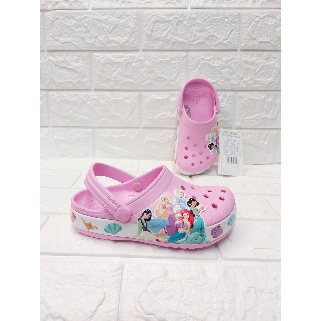 Crocs Anak Fun Lab New Princess Sandal Slip On Karet Anti Licin - Pink