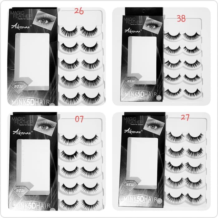 Mega_1688 Bulu Mata Palsu Handmade 5D eyelashes fake lashes 1 Pack 5 Pasang MG748