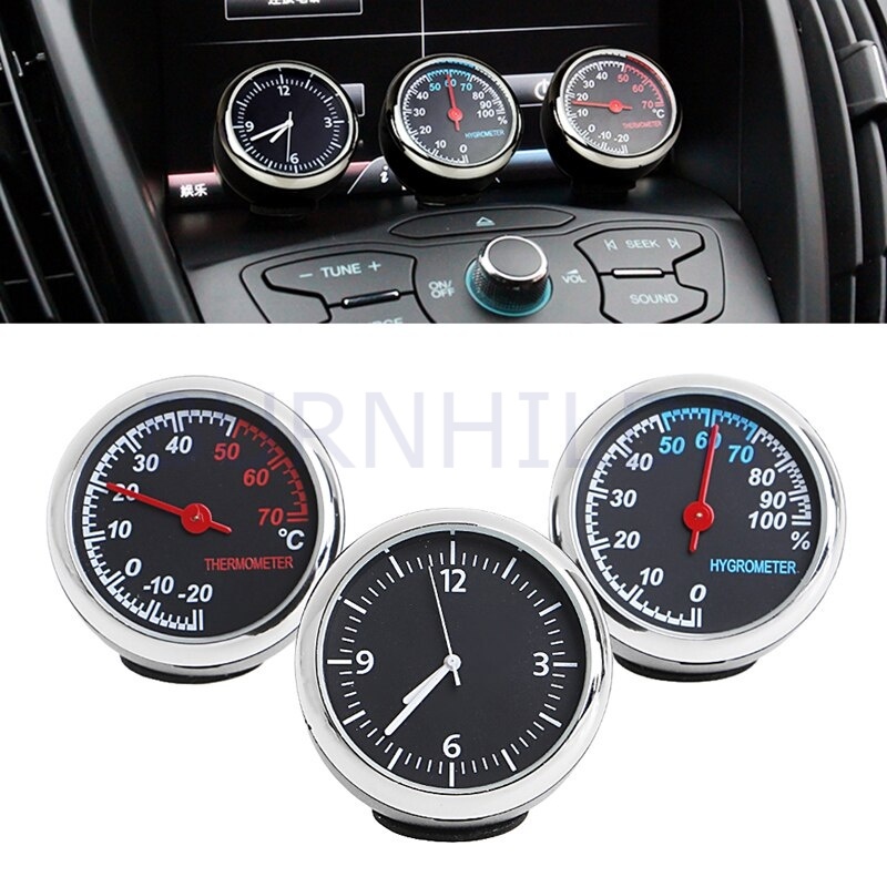 Dekorasi Mobil Mini Otomotive Decoration Analog Car Clock Quartz Clock, Mini Stick On Analog Gauges Office Home Car Boat Dashboard Decoration Watch accesoris motor mobil burnhilda