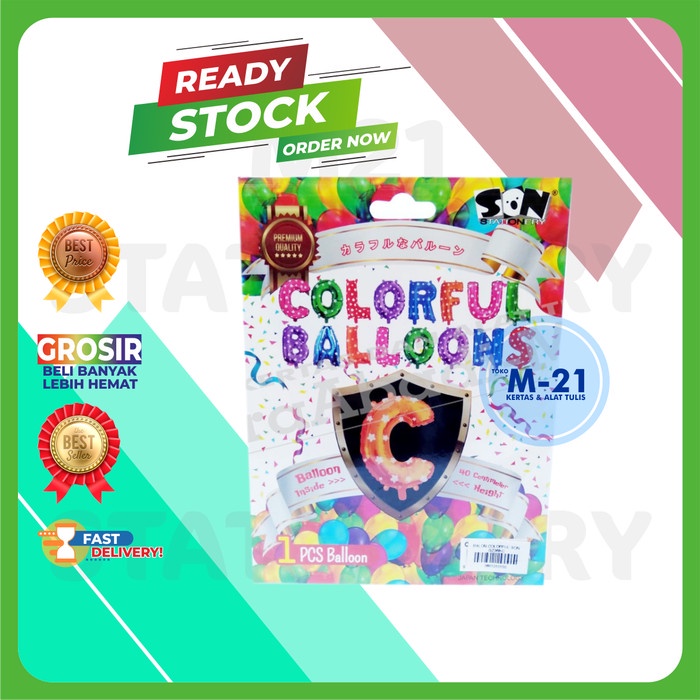 

BALON HURUF C WARNA ORANGE MOTIF BINTANG