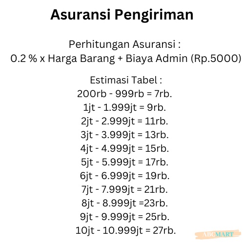 ASURANSI PENGIRIMAN (MOHON MEMBACA DESKRIPSI)