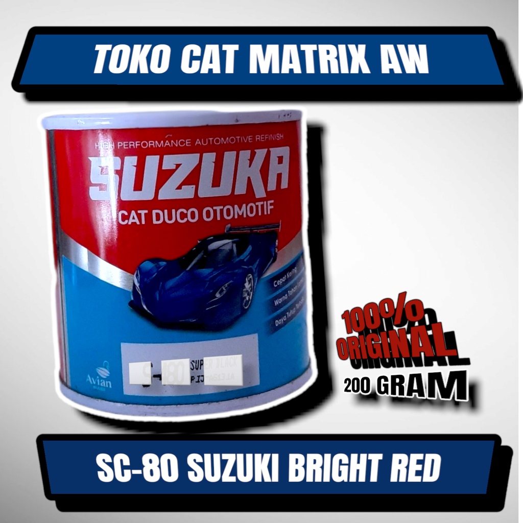 suzuka bright red ( SC-80 ) Solid Standar Metallic untuk Mobil, Motor, Kayu, Besi, 200ml ,Cat Dico