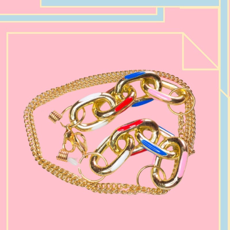 2 in 1 STRAP MASK CHAIN COLORSILVER