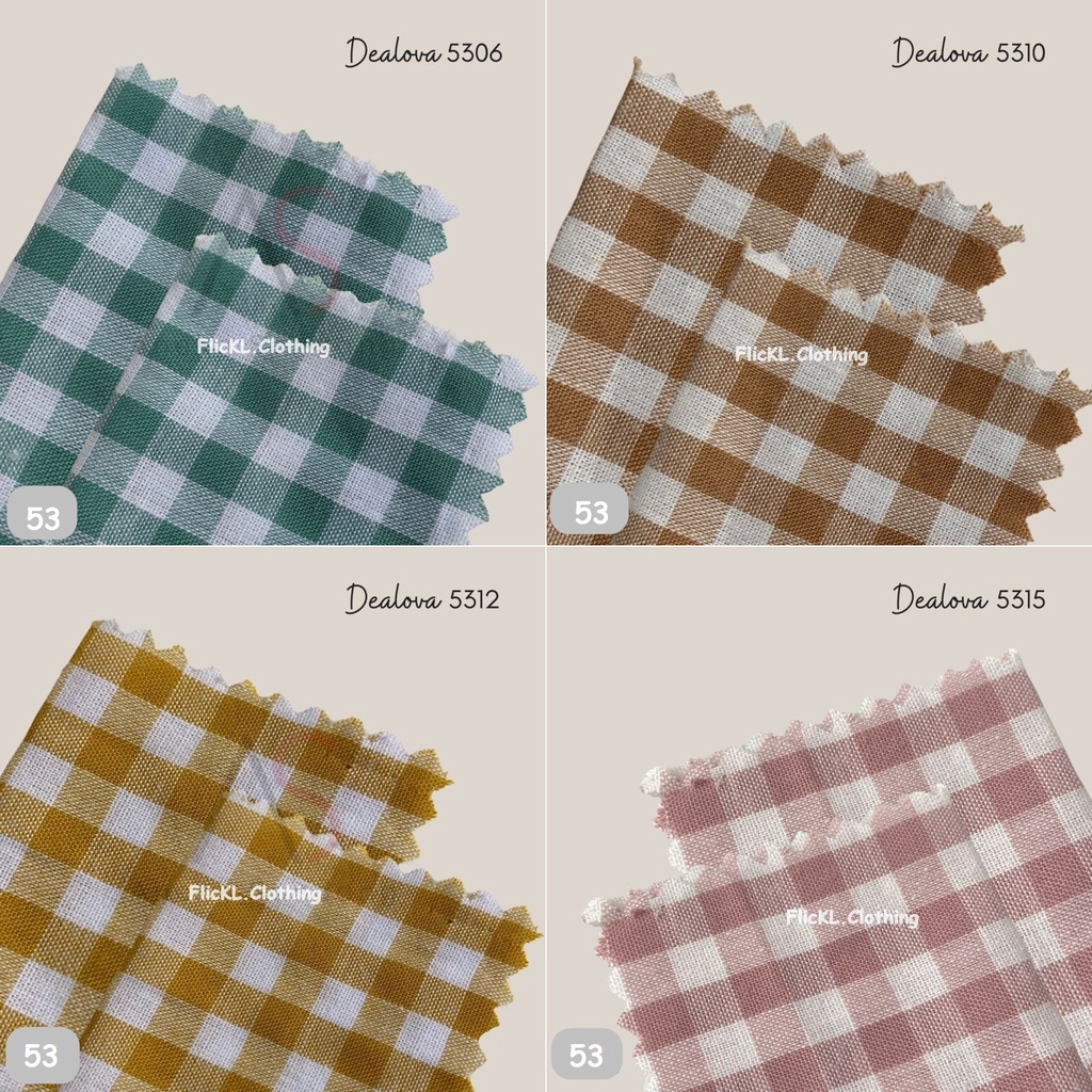 Bahan Kain Dealova 53 Motif Kotak Kotak Kecil Katun Motif Catur Eceran