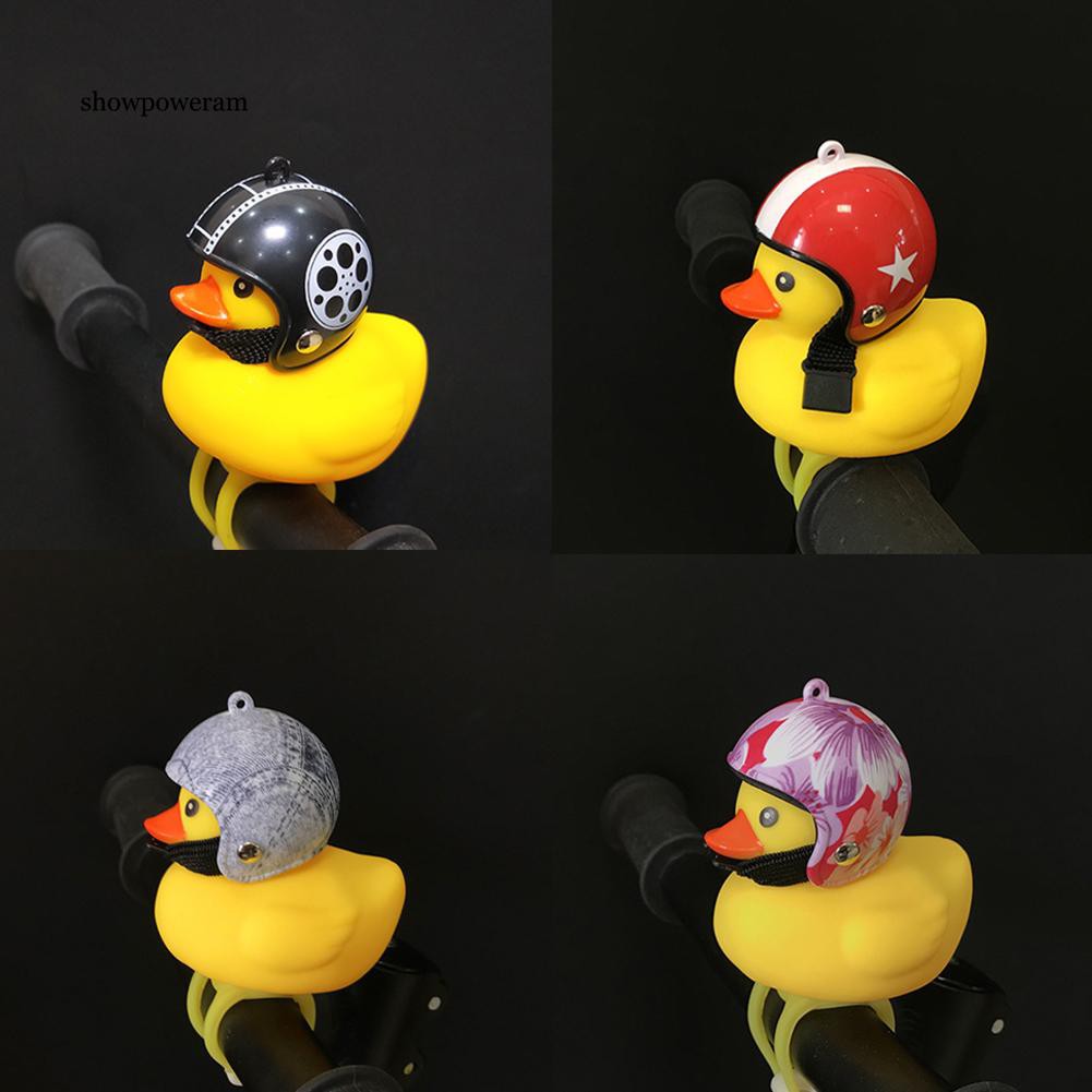 Bel Klakson Lucu Bentuk Bebek Pakai Helm Bahan Karet Lampu Led