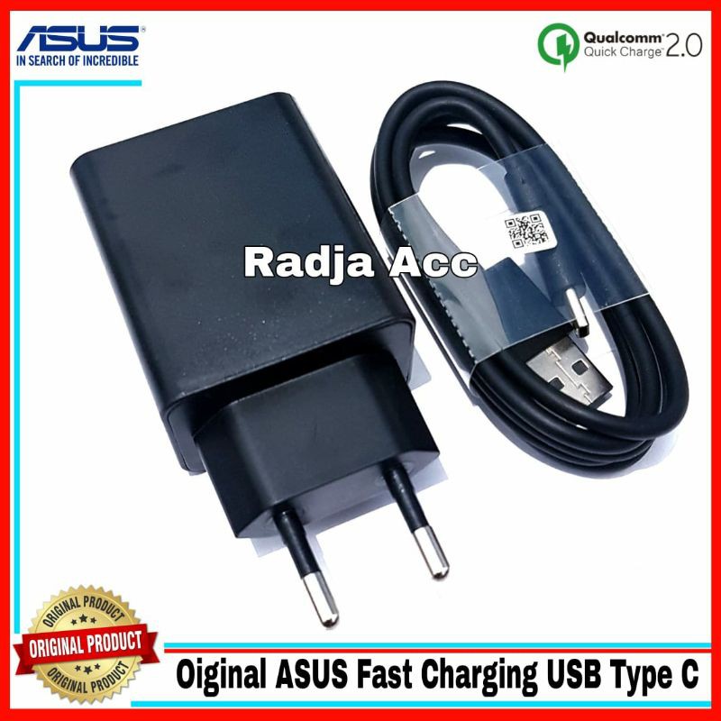 Charger Casan Asus USB C Original 100% Type C Fast Charging 2A 18Watt