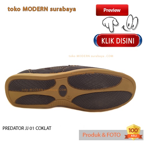 Sepatu pria sekolah casual slip on kulit loafers PREDATOR JJ 01 COKLAT