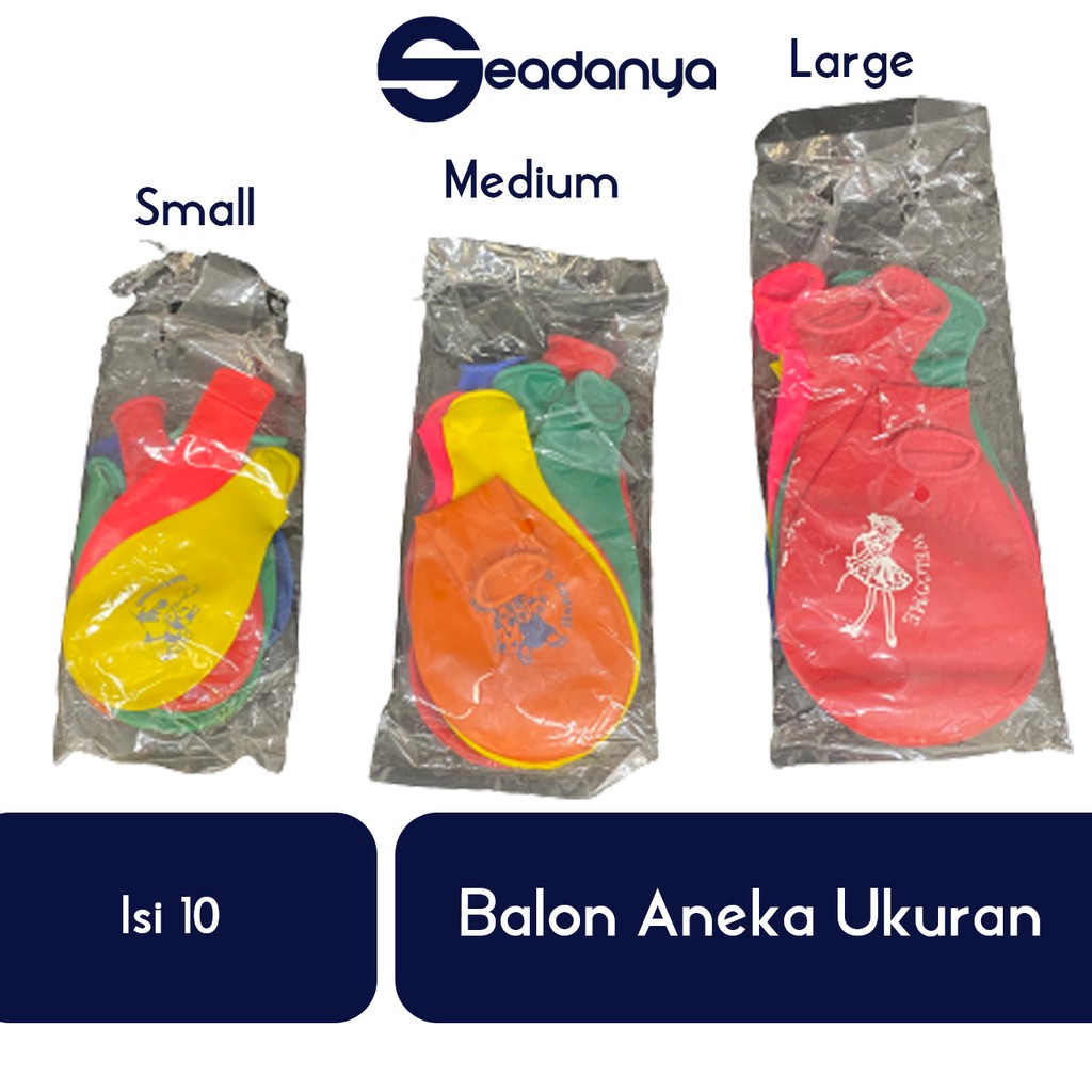 

Balon Ulang Tahun Small/Medium/Large Isi 10 - Balon Mainan/Hiasan/Dekorasi Ultah/Happy Birthday