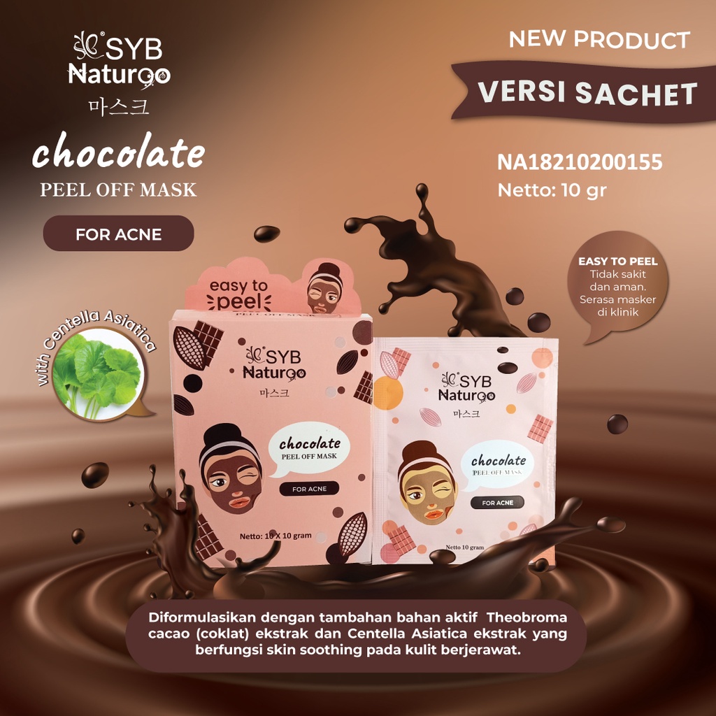 BEST SELLER &amp; VIRAL - SYB NATUR 90 CHOCOLATE PEEL OFF MASK FOR ACNE BOX