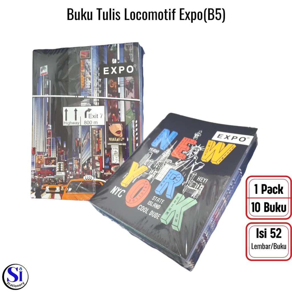 

Buku Tulis Locomotif Expo B5 52 Lembar 1 Pack Isi 10 Pcs