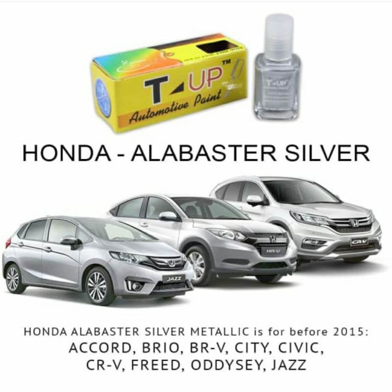 T-Up cat oles alabaster silver metalik contoh cat mobil honda sample cat silver honda silver