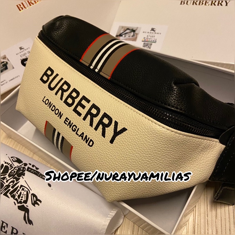 Waistbag Burberry London import premium waist bag pria branded tas selempang wanita import