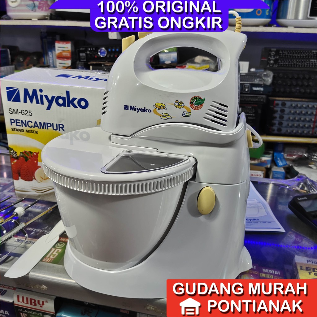 Mixer Mangkok Miyako SM 625 Stand mikser meser 5 kecepatan pencampur pengaduk adonan kue