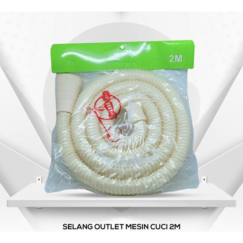 SELANG OUTLET PEMBUANGAN AIR MESIN CUCI UNIVERSAL 2 METER BAGUS MURAH PACKING PLASTIK