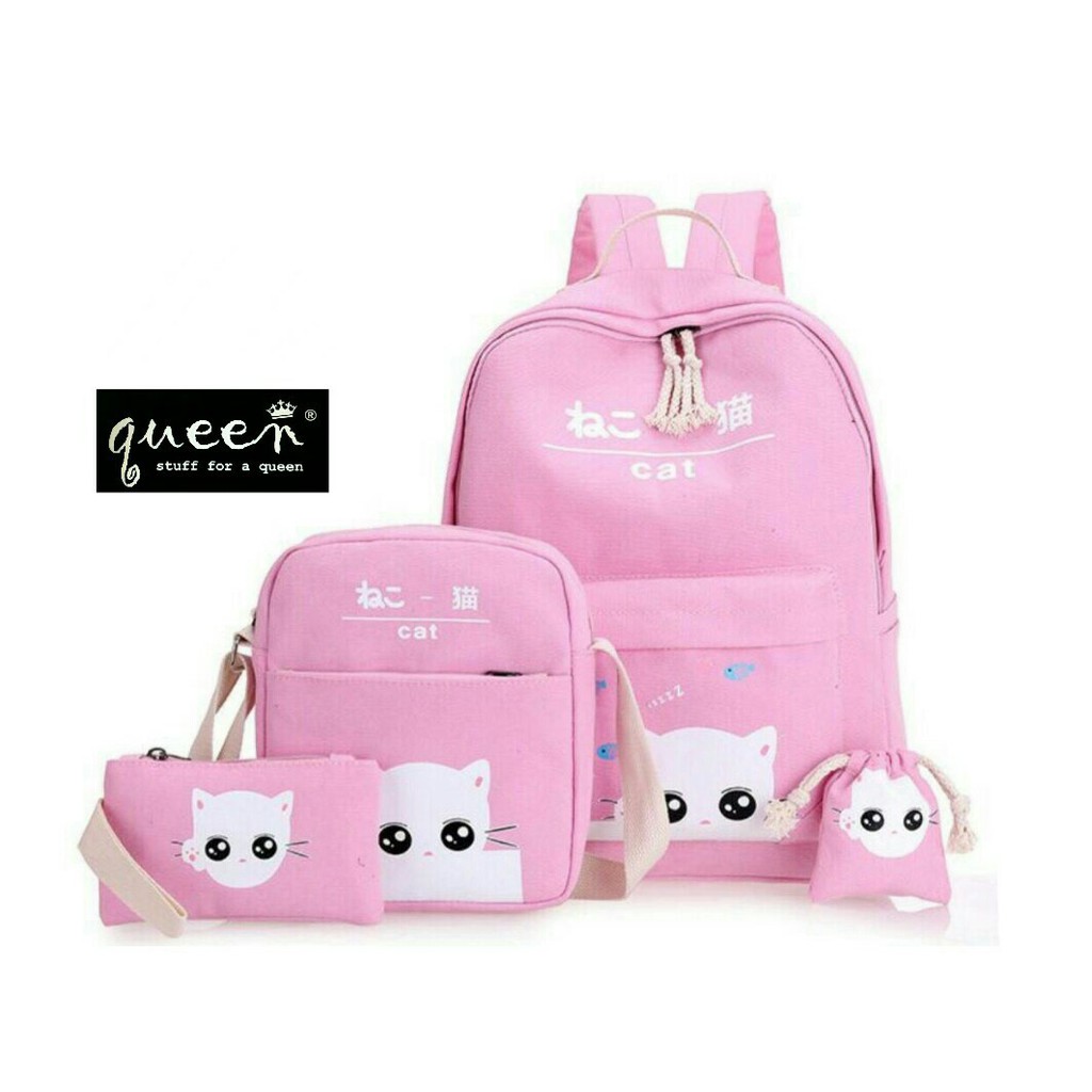 Harga jual termurah tas ransel 4in1 tas anak sekolah ungu 