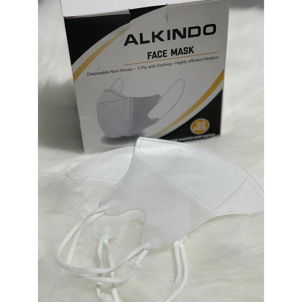 promo / masker duckbil alkindo garis isi 50pcs / masker / masker mouson