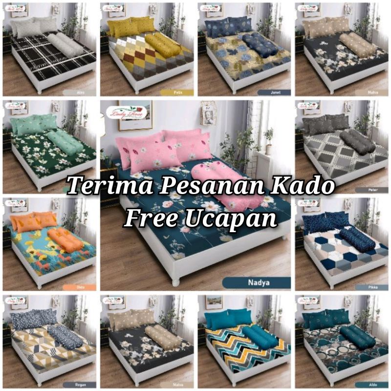 Lady Rose Sprei Karet Queen King Size 160x200 / 180x200 Aldo Alex Felix Janet Leon Malva Nadya Ocha 