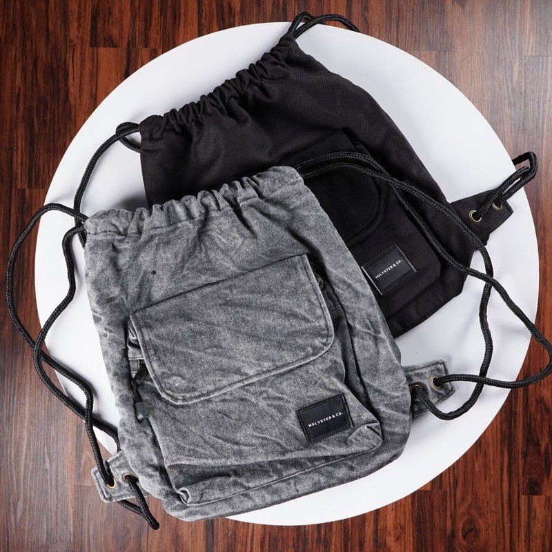 TAS serut /Washbag Kulit pria Selempang ZIPPER ykk