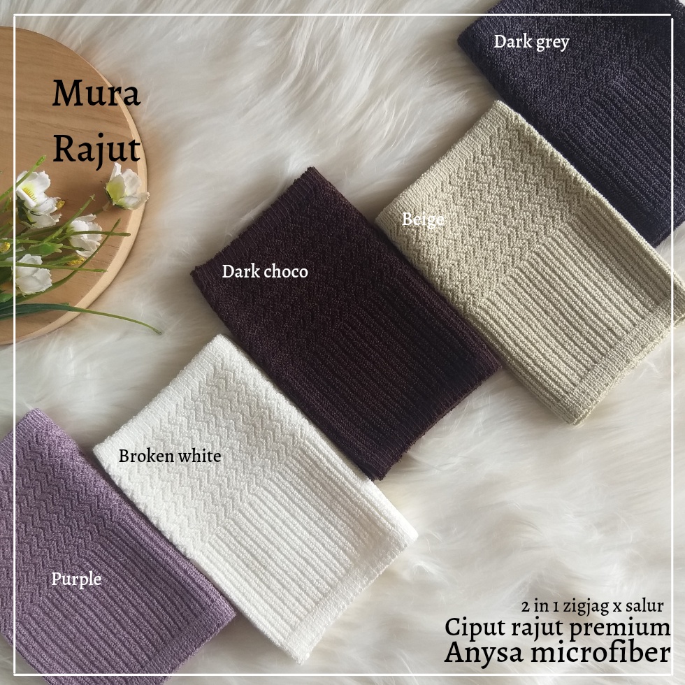 Ciput Rajut Premium Anisa microfiber Polos Motif Zigjag salur inner bandana