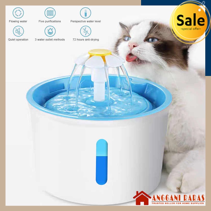 Air Mancur Mini Dispenser Kucing Tempat Minum Anjing Kucing Pet Water Dispenser Fountain 2.4 L