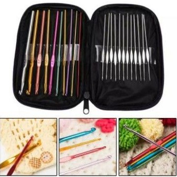 22pcs/100pcs set Alat rajut crochet hook neddle knitting set, jahit, hakpen, knit set