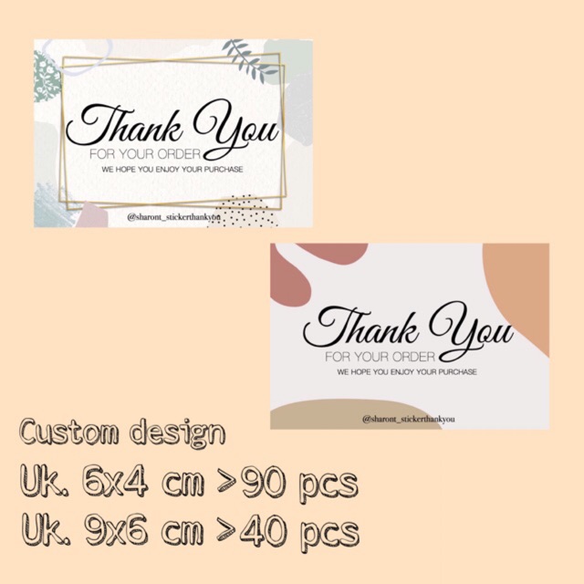 CARD/KARTU & STICKER THANK YOU/BIRTHDAY/Dll  CUSTOM DESIGN FREE CUTTING