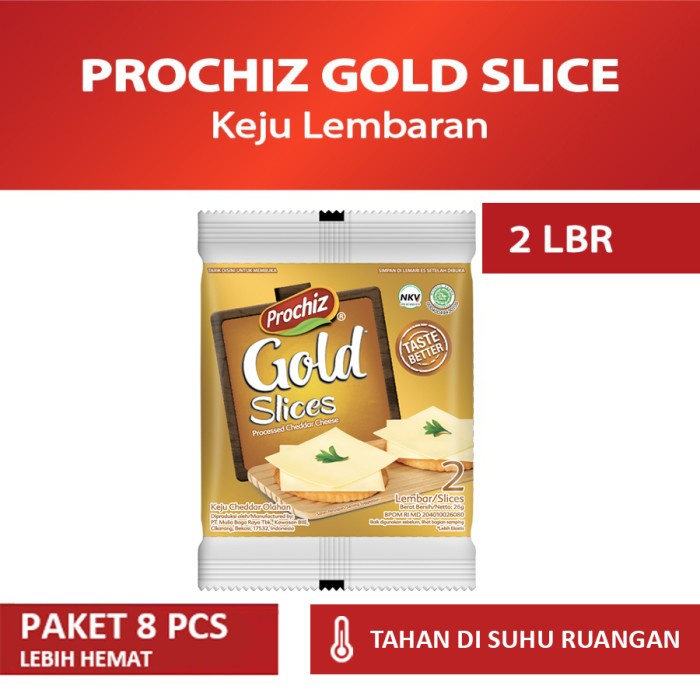 

Ee510 Keju Prochiz Gold Slices 2'S 1 Renceng Isi 8 Pcs 6Ggddv