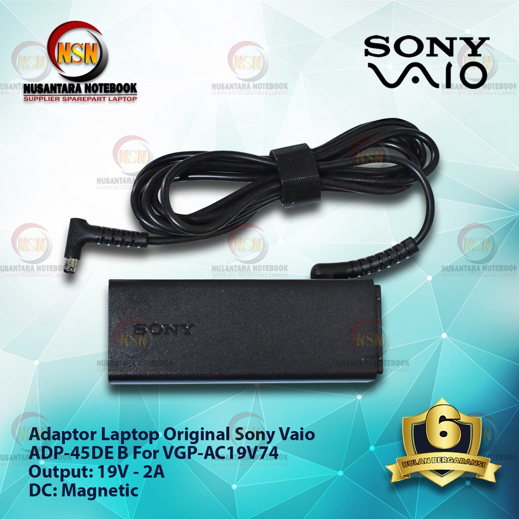 Adaptor Charger Original Sony Vaio VGP-AC19V74 19.5V-2A 5-1A Magnetic