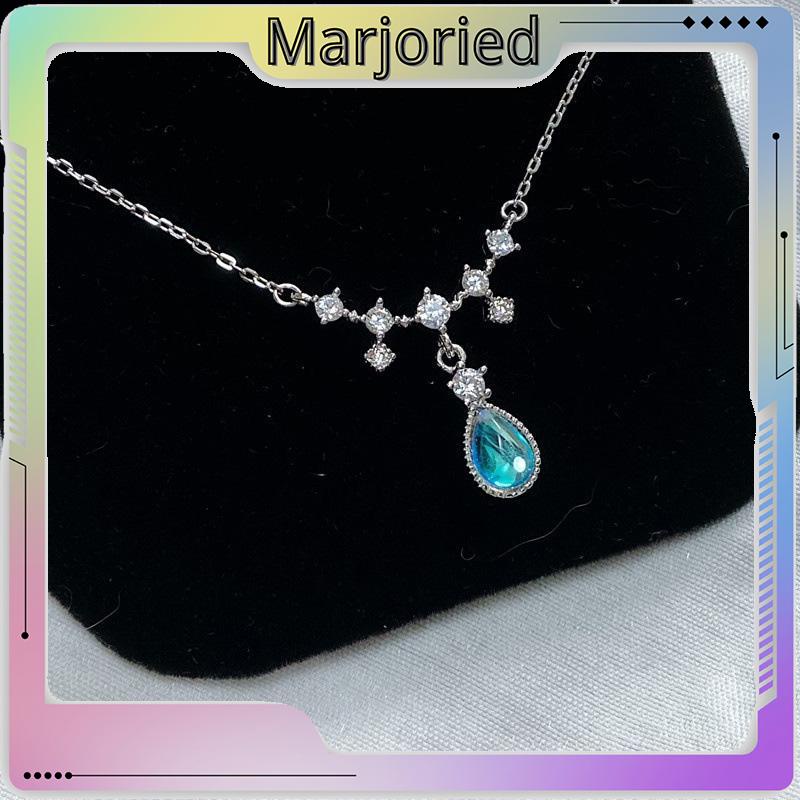 Kalung Fashion Wanita All-match Niche Design Light Luxury Moonstone Water Drop Necklace-MJD-MJD