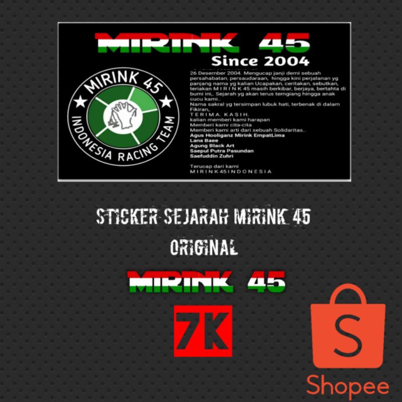 

STICKER SEJARAH MIRINK 45