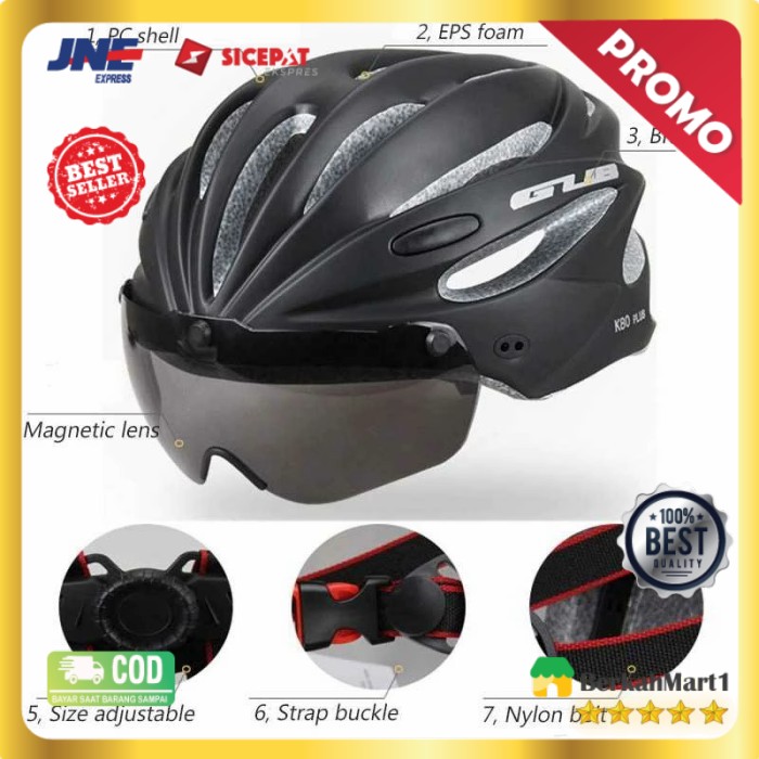 Helm Sepeda Cycling Visor Aero EPS Magnetic Removable Lens