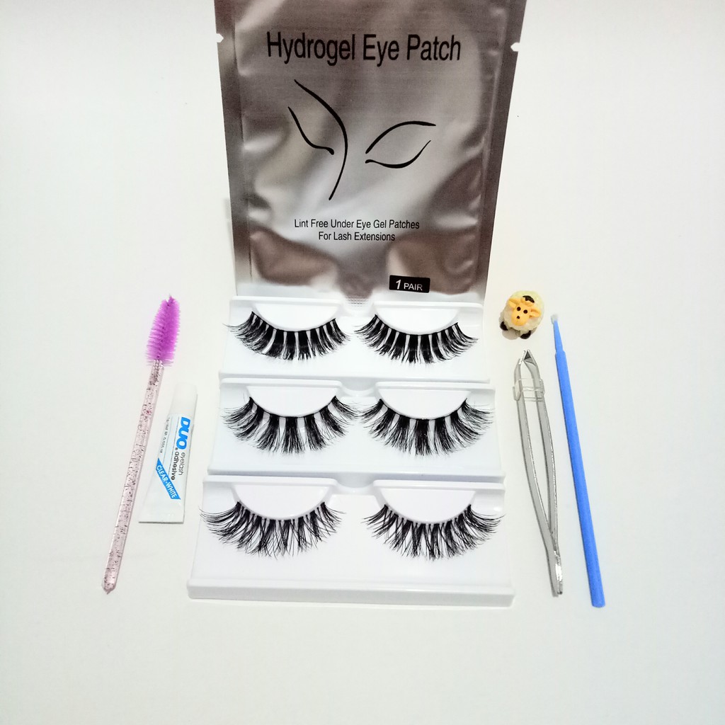 PAKET Bulu Mata palsu Ringan Nyaman Bulumata False Eyelash Premium Murah 7 in 1