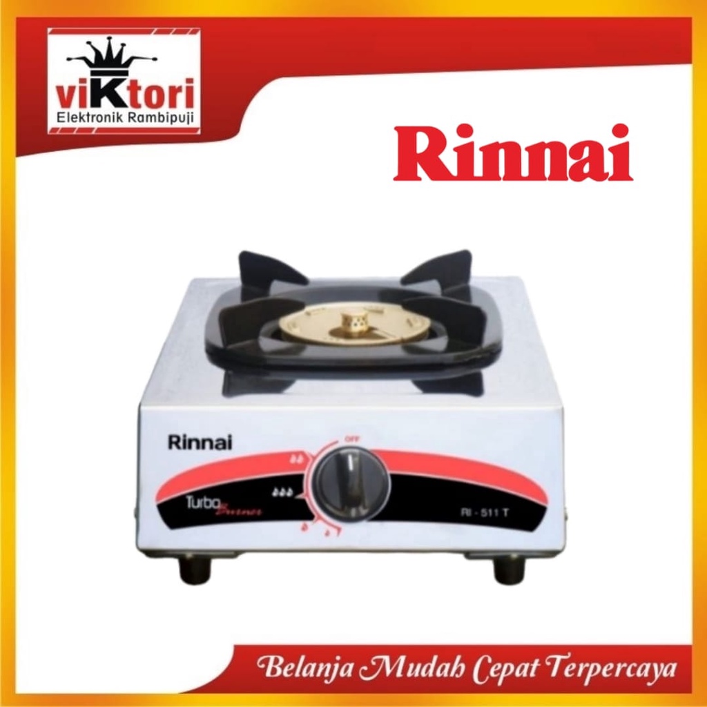 RINNAI RI511T / KOMPOR RINNAI 1 TUNGKU / KOMPOR GAS RINNAI 1 TUNGKU / KOMPOR RINNAI  API TURBO / ONE