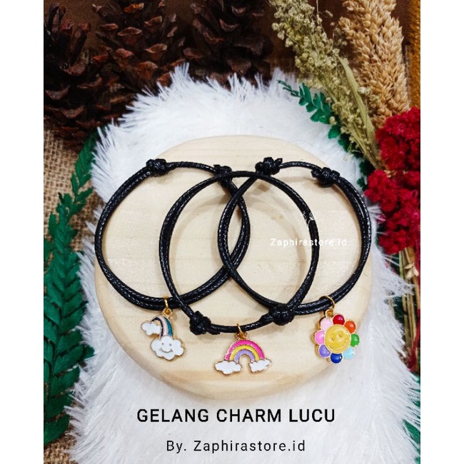 PROMO - GELANG / KALUNG TALI LIONTIN AWAN | Gelang Tali LUCU