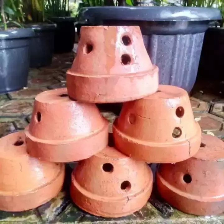 paket 6 pot anggrek/pot tanah liat/pot anggrek