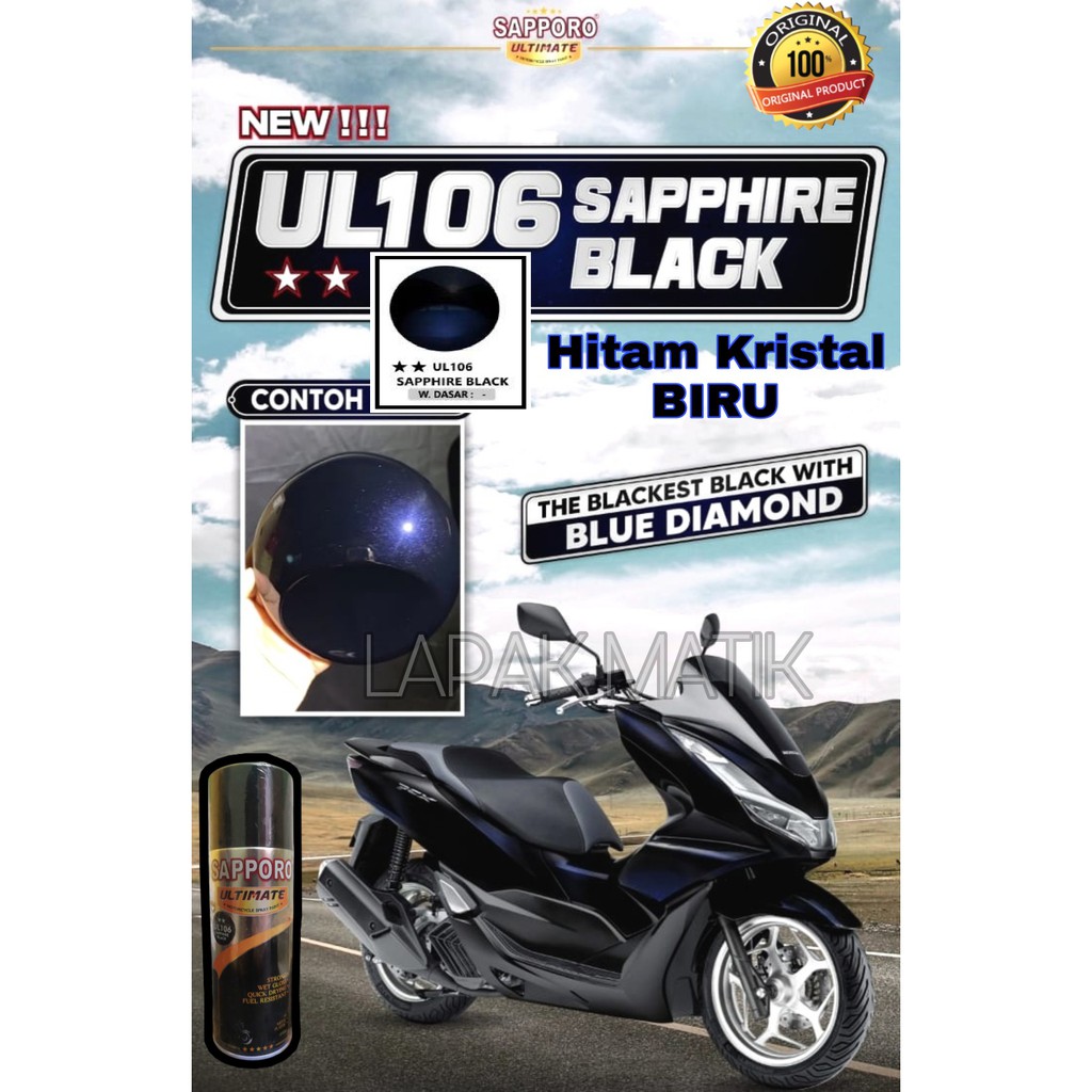 Pilok Sapporo Ultimate SAPPHIRE BLACK UL106 hitam kristal diamond 400ml