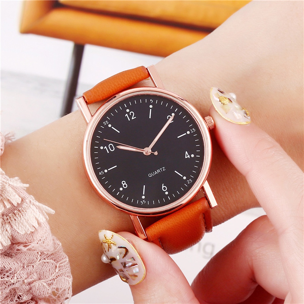 ☛TK☚ JT044 Jam Tangan Wanita Casual Analog Quartz Dial Bulat Retro Korean Import