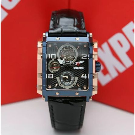 JAM TANGAN EXPEDITION E6757 / 6757 WANITA ORIGINAL BLACK BLUE ROSE