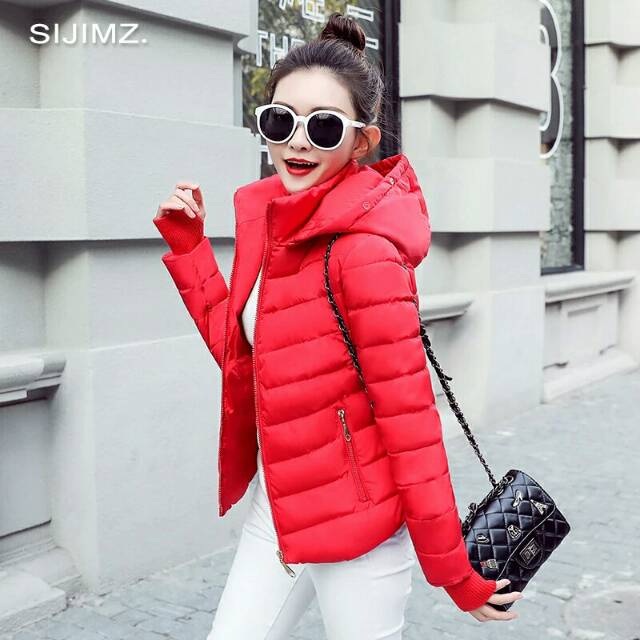 [BISA COD] Jaket Winter Coat Wanita Hoodie Musim Dingin Korea/ Daleman Bulu Halus Palboe