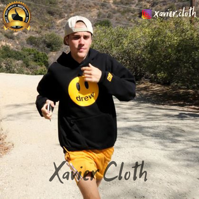 Premium Hoodie Justin Bieber Drew warna hitam - Sweater - Jaket Drew Justin Bieber - Best Quality