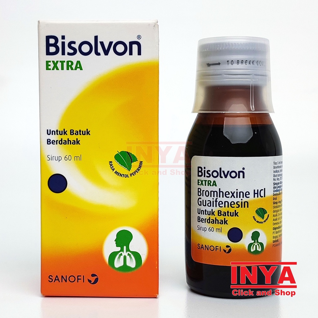 BISOLVON EXTRA BATUK BERDAHAK RASA MENTHOL PEPERMINT 60ml - Obat Batuk